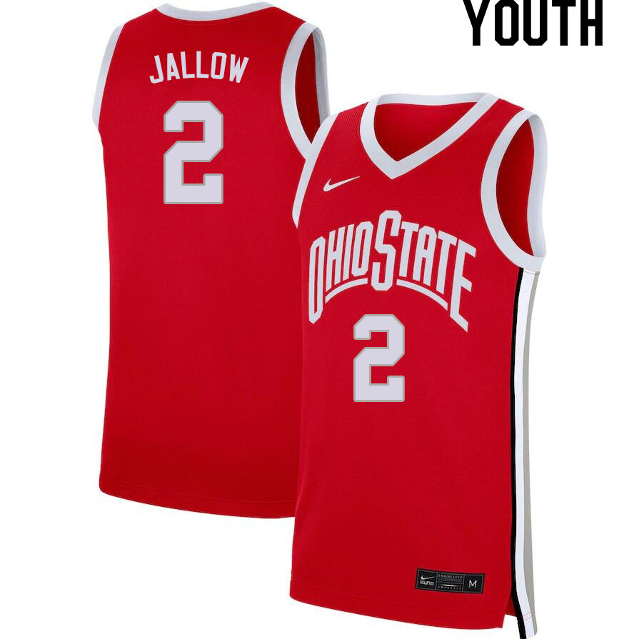 Youth #2 Musa Jallow Ohio State Buckeyes College Basketball Jerseys Sale-Scarlet